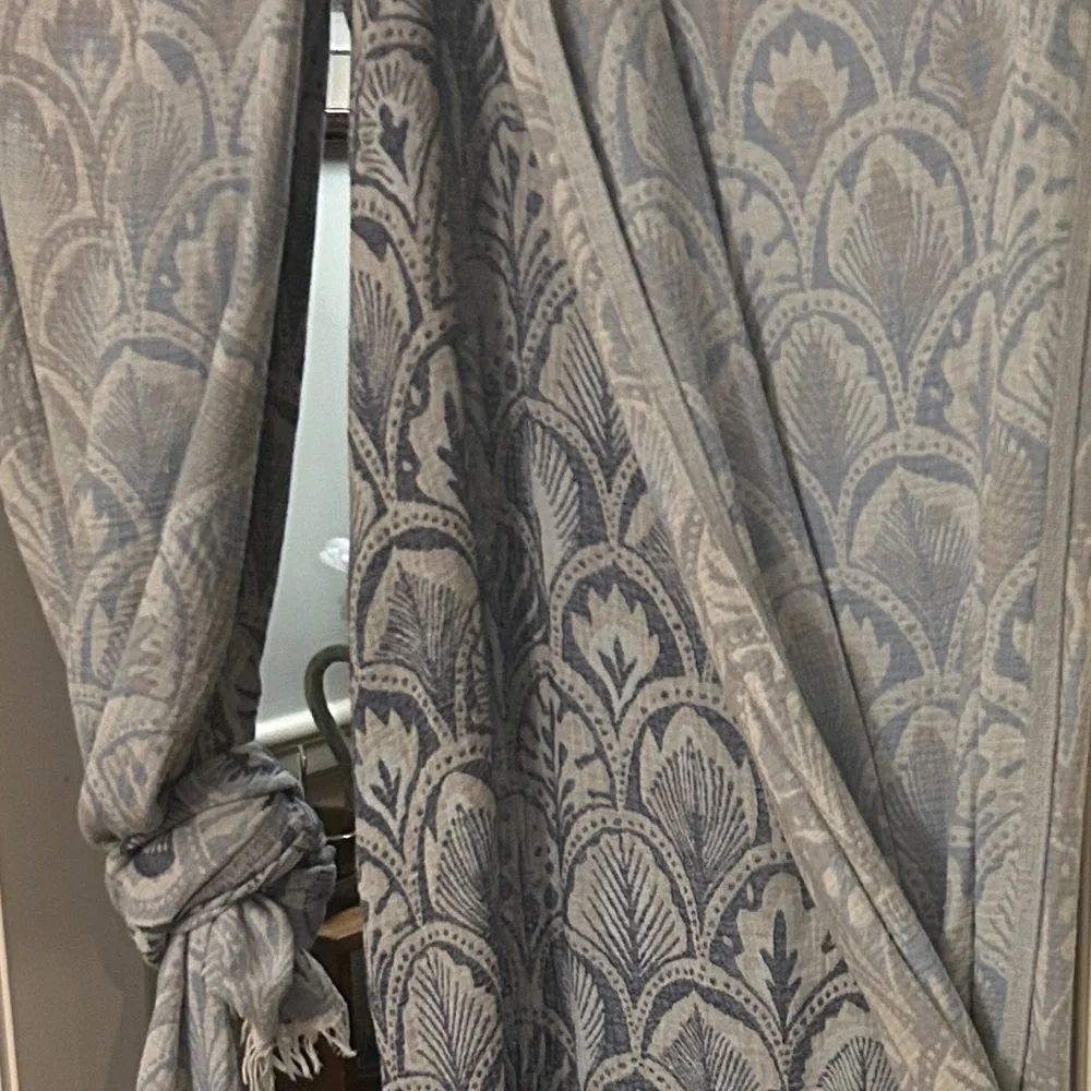 DECO SUCCULENTS in Blues Loom Weave Organic Cotton Set of 4  Curtains Tapestries